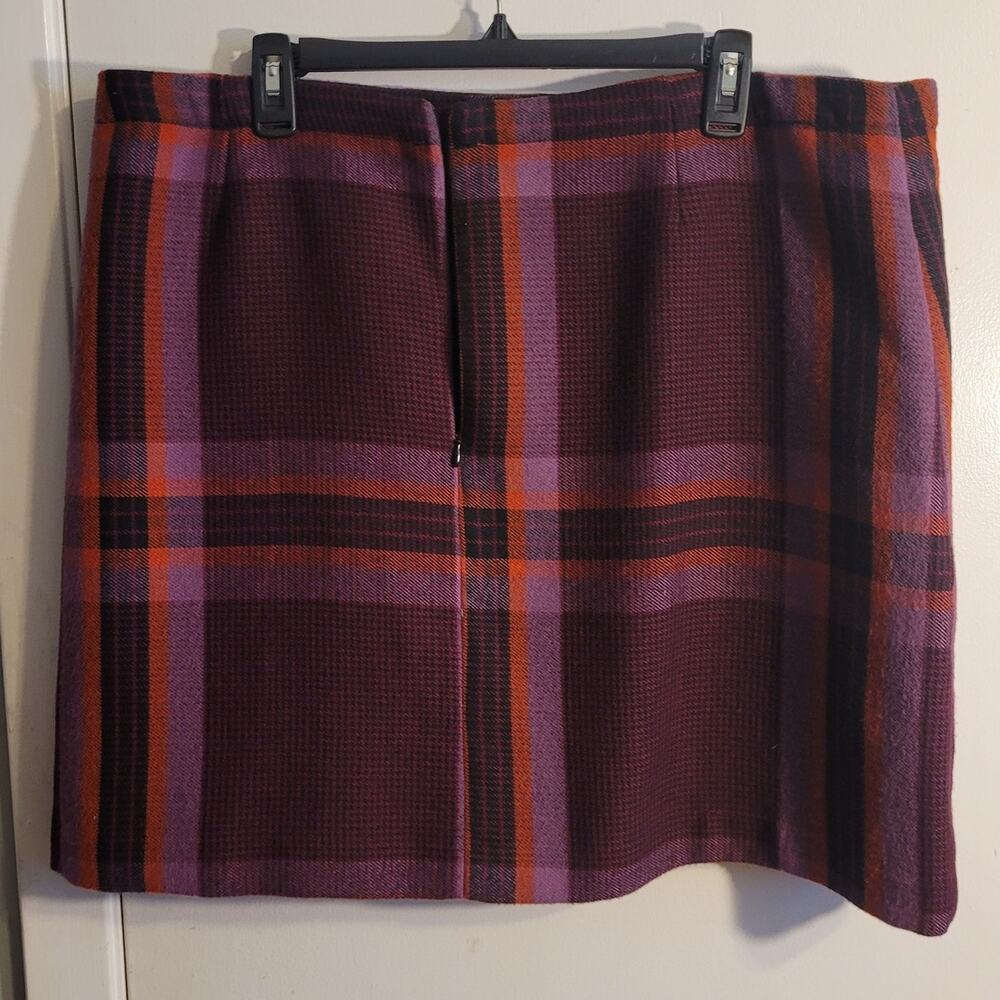Stylus Plaid Skirt 16W Preppy Academia Wool Feel Lined Workwear Classic Plus - Picture 4 of 9